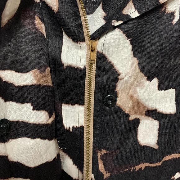 Anthropologie Luii Black and White Animal Patterned Linen Jacket Size XL - Picture 5 of 7